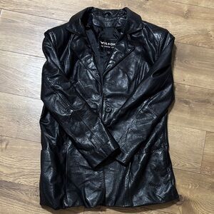 Wilson Classic Black Leather Coat